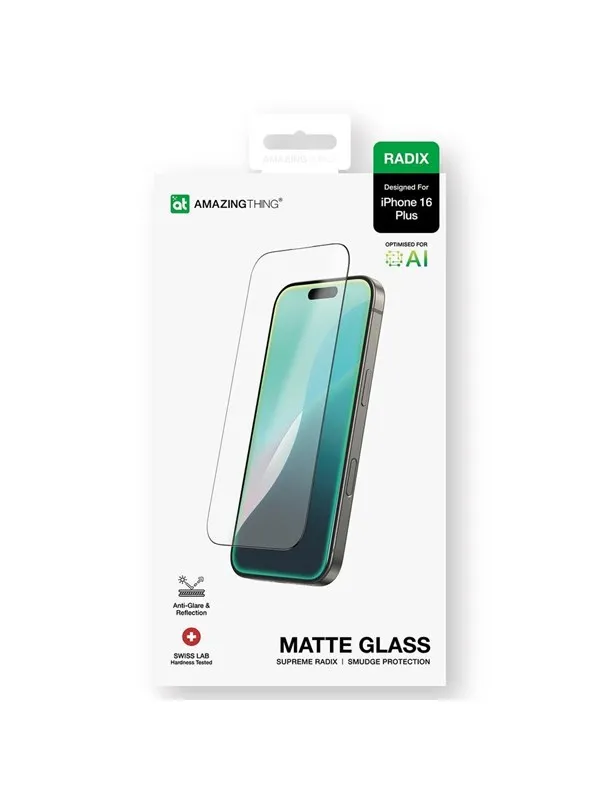 AmazingThing Radix Matte Glass tempered glass for iPhone 16 Plus