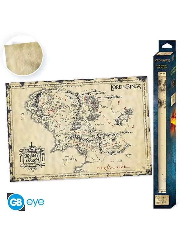ABYstyle - THE LORD OF THE RINGS Parchment poster Middle Earth - Plakat