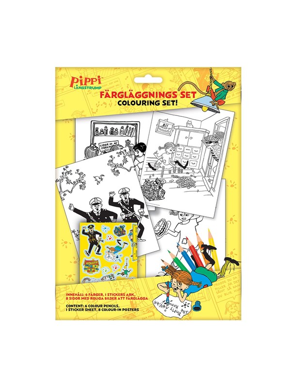 Euromic PIPPI Coloring set w/6 col. pencils stickers