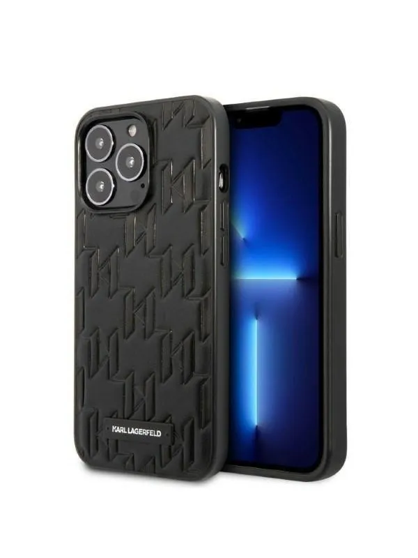 Karl Lagerfeld Monogram Plaque Case for iPhone 13 Pro Max - Black