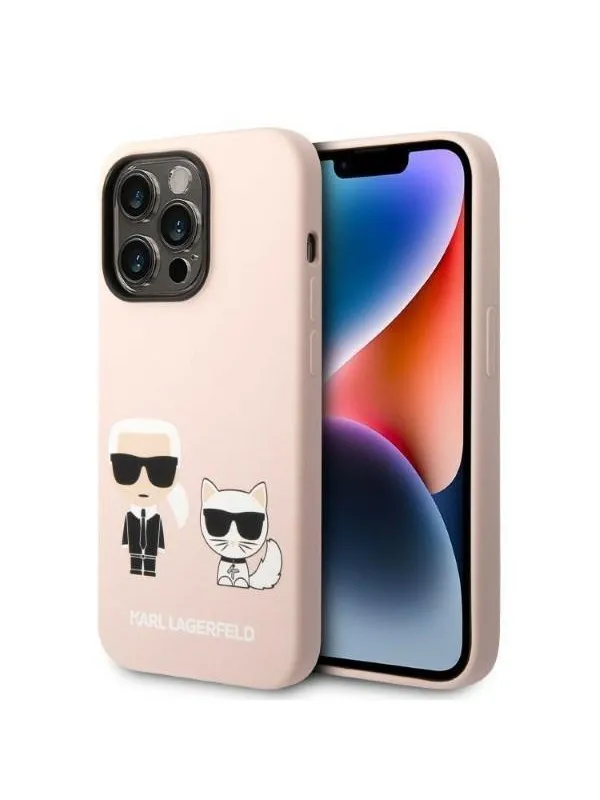 Karl Lagerfeld KLHMP14LSSKCI iPhone 14 Pro 6.1 "hardcase light pink / light pink Silicone Karl & Choupette Magsafe