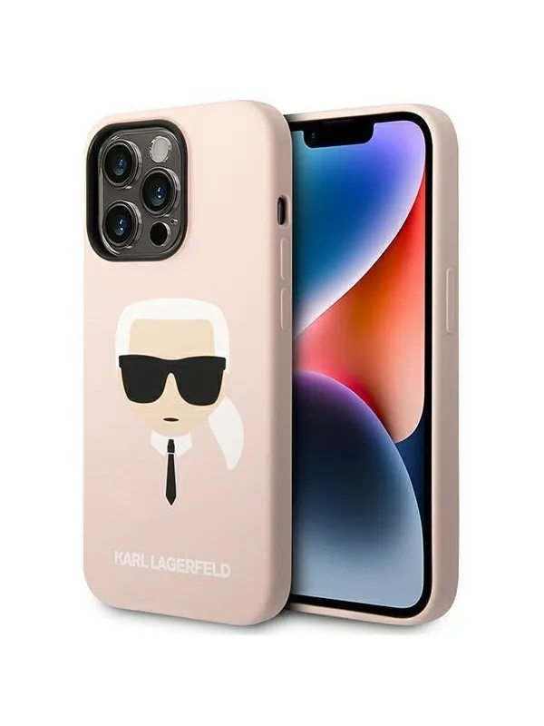 Karl Lagerfeld KLHCP14XSLKHLP iPhone 14 Pro Max 6.7 "hardcase pink / pink Silicone Karl`s Head