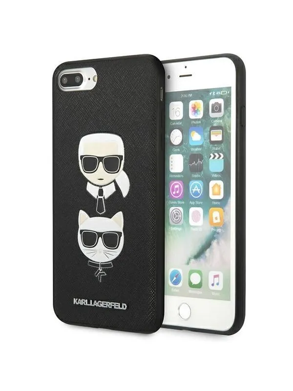 Karl Lagerfeld Saffiano Karl&Choupette Head case for iPhone 7 Plus / iPhone 8 Plus - black