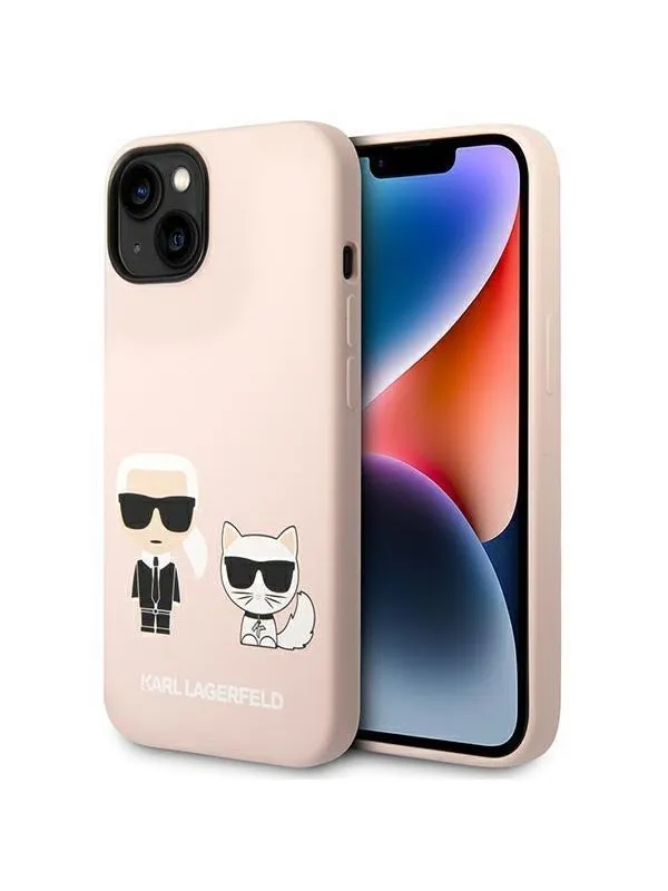 Karl Lagerfeld KLHMP14SSSKCI iPhone 14 6.1 "hardcase light pink / light pink Silicone Karl & Choupette Magsafe
