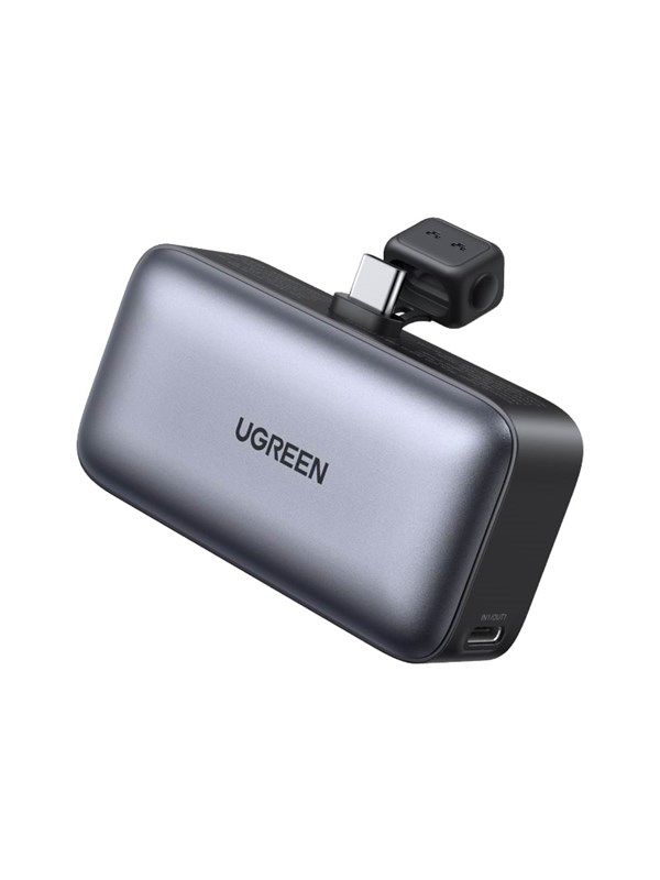UGREEN 5000mah Power Bank With Built-In Usb-C Connector Nødlader - Svart - 5000 Ah