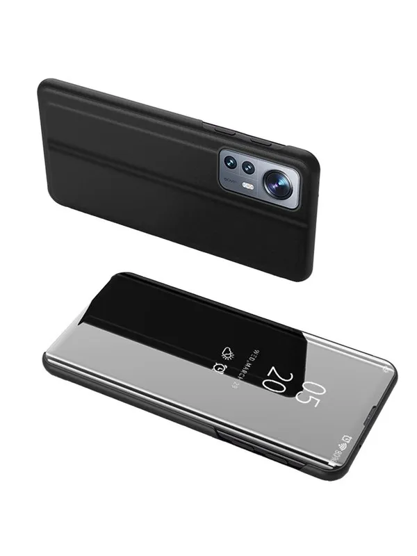 Hurtel Clear View Case Cover for Xiaomi 12 Lite Cover with a Flap Black
