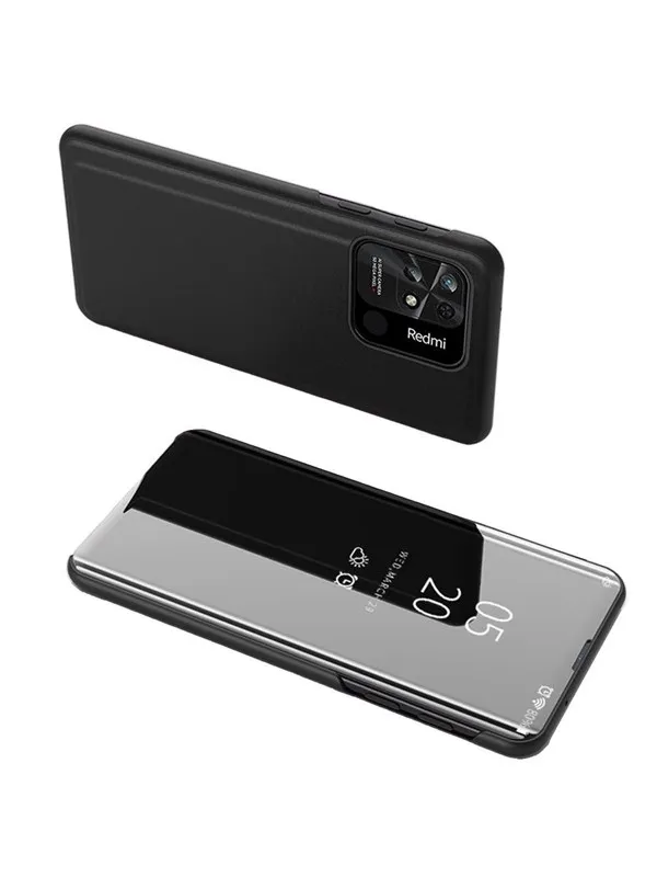 Hurtel Clear View Case Cover for Xiaomi Redmi 10C Cover with a Flap Black