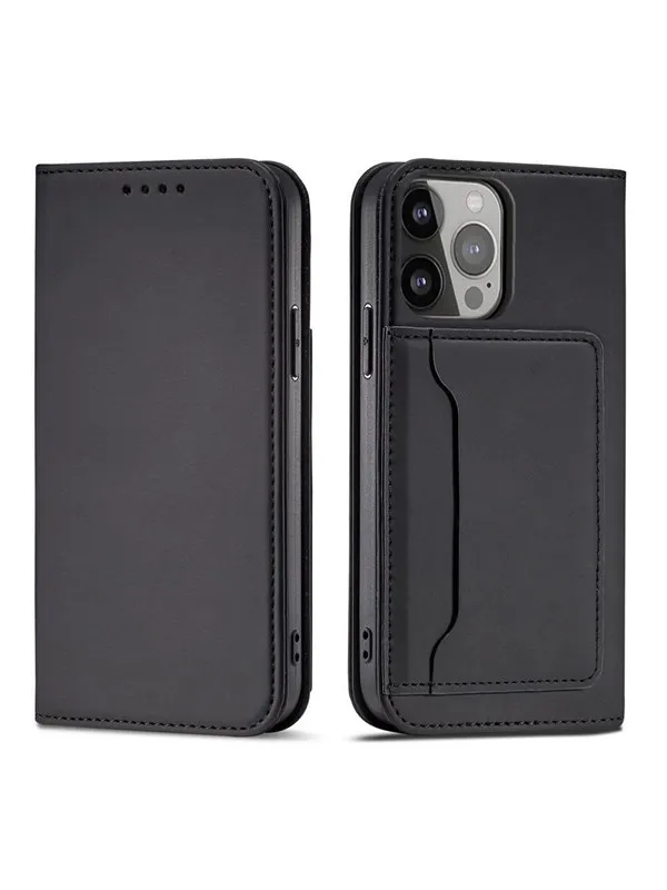 Hurtel Magnet Card Case for Samsung Galaxy S23+ Flip Cover Wallet Stand Black