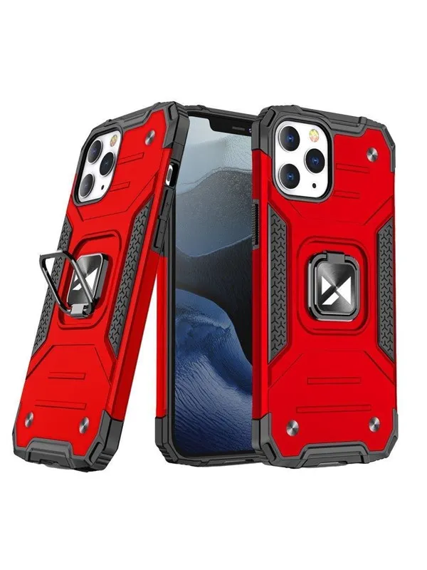 Wozinsky  Ring Armor case for iPhone 14 Pro armored cover magnetic holder ring red