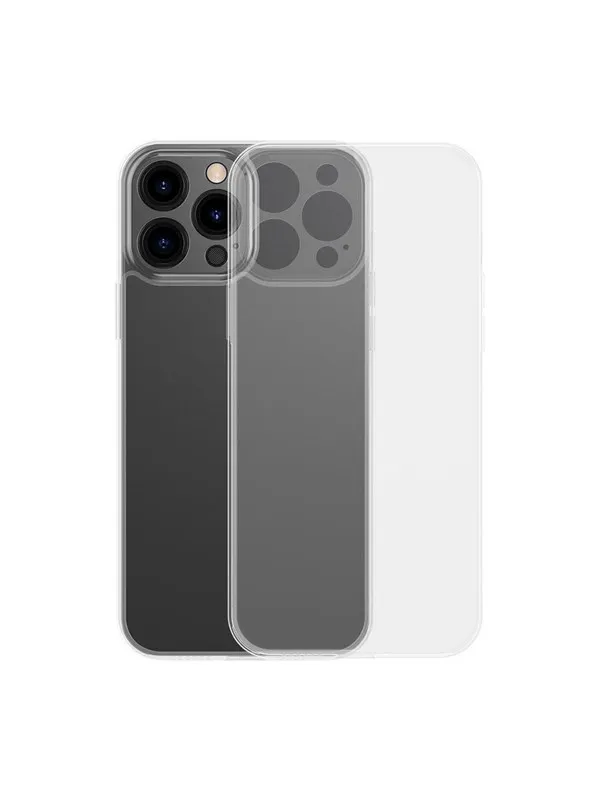 Baseus Frosted Glass Case Cover for iPhone 13 Pro Max Hard Cover with Gel Frame Transparent (ARWS000802)