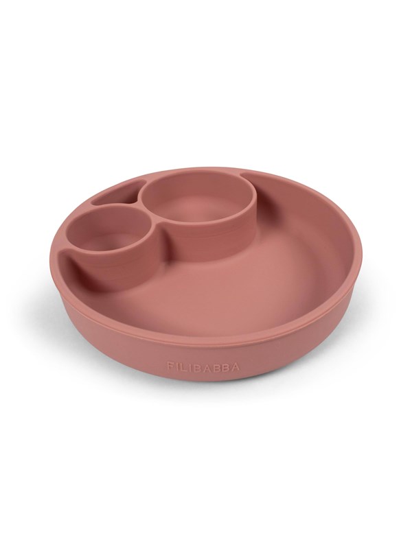 Filibabba Silicone divided plate - Rose