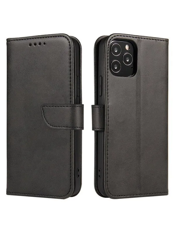 Hurtel Magnet Case elegant Case Cover with a Flap and Stand Function for Samsung Galaxy A73 Black