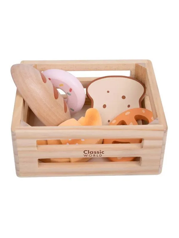 Classic World Wooden Crate with Bread