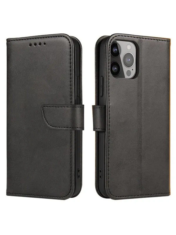 Hurtel Magnet Case for Realme 10 Pro Cover with Flip Wallet Stand Black