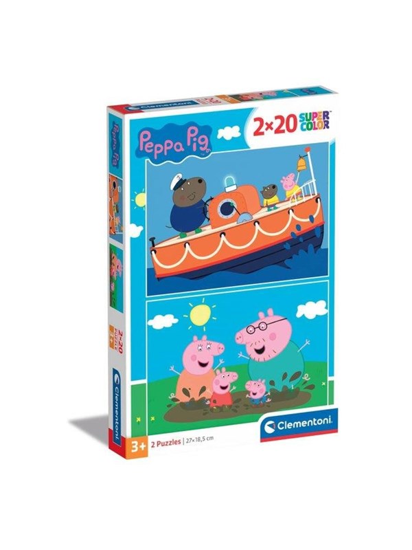 Clementoni Jigsaw Puzzle Super Color Peppa Pig 2x20pcs. Gulv