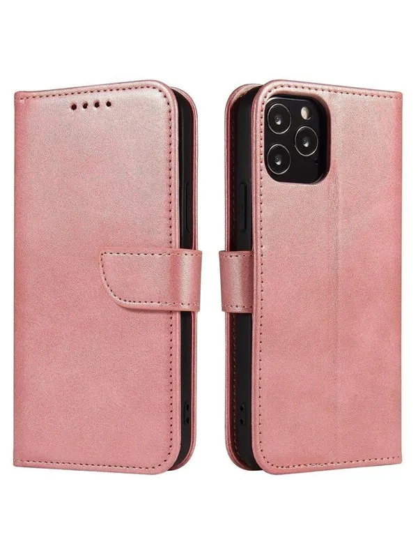 Hurtel Magnet Case Elegant Case Cover with a Flap and Stand Function for Samsung Galaxy A73 Pink
