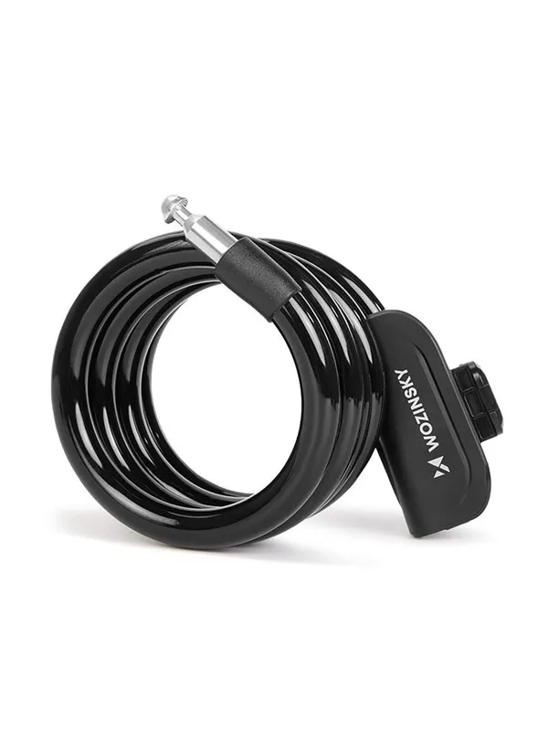 Wozinsky WPB-01R Portable Bike Lock with Anti-Theft Cable and 2 Keys for Electric Bikes and Motorcycles - Black