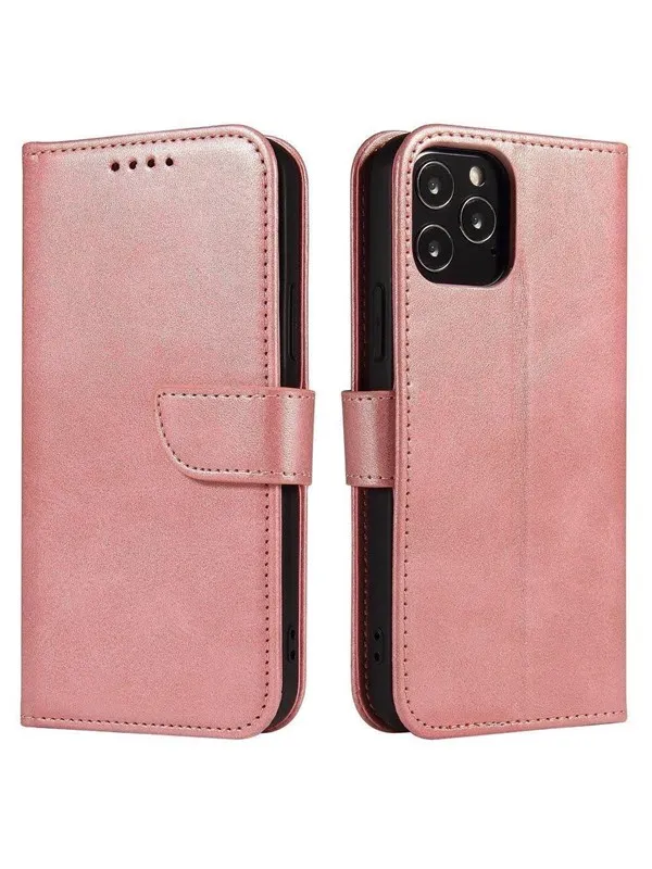 Hurtel Magnet Case Elegant Case Cover with a Flap and Stand Function Poco M4 Pro 5G Pink
