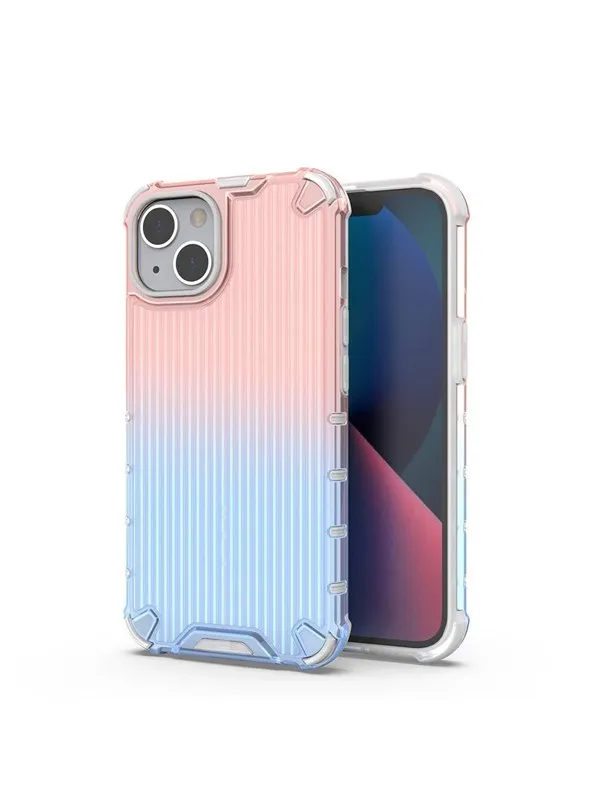 Hurtel Ombre Protect Case for iPhone 14 Plus Armored Cover Pink and Blue
