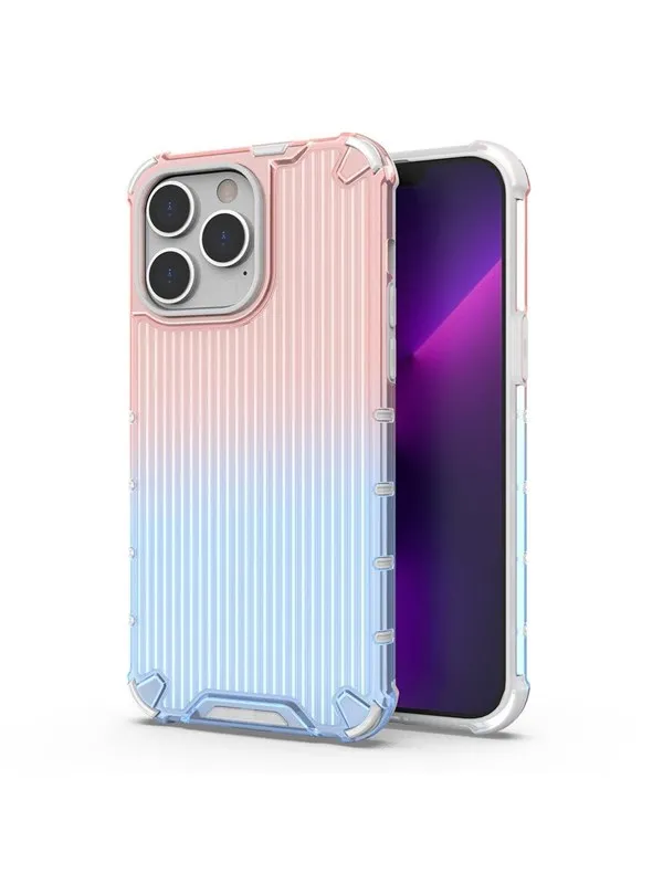 Hurtel Ombre Protect Case for iPhone 13 Pro Armored Cover Pink and Blue