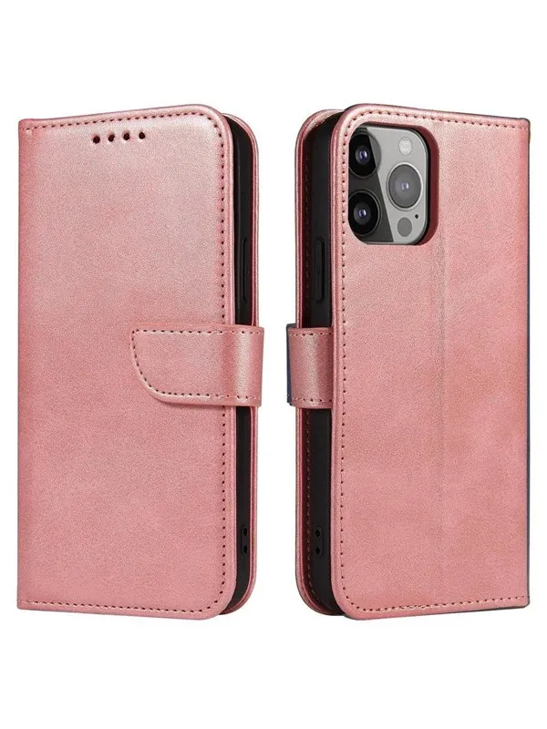 Hurtel Magnet Case for Samsung Galaxy S23 Flip Cover Wallet Stand Pink