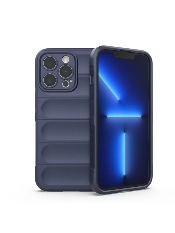 Hurtel Magic Shield Case for iPhone 13 Pro Max Flexible Armored Case Dark Blue