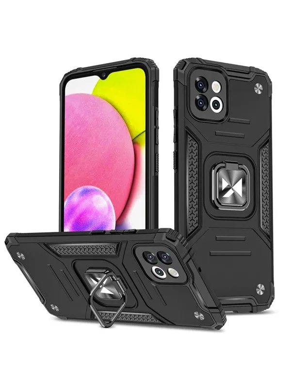 Wozinsky ing Armor case for Samsung Galaxy A03 armored cover magnetic holder ring black