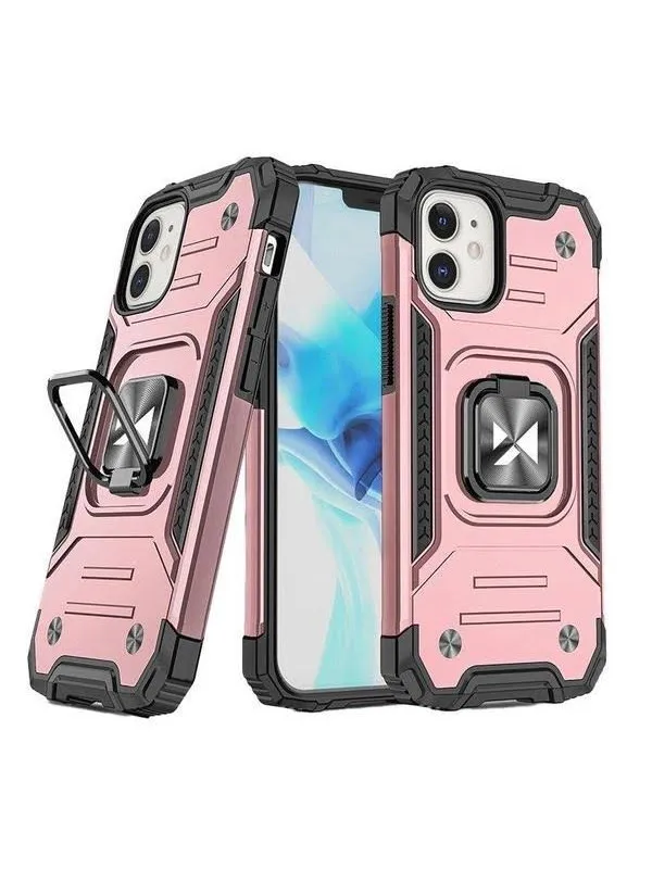 Wozinsky Ring Armor iPhone 14 Plus Armored Case Magnetic Holder Ring Gold