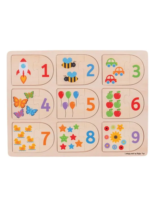 Bigjigs Wooden Learning Puzzle Numbers 18dlg.