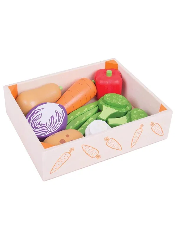 Bigjigs Wooden Box with Vegetables 12 pcs.