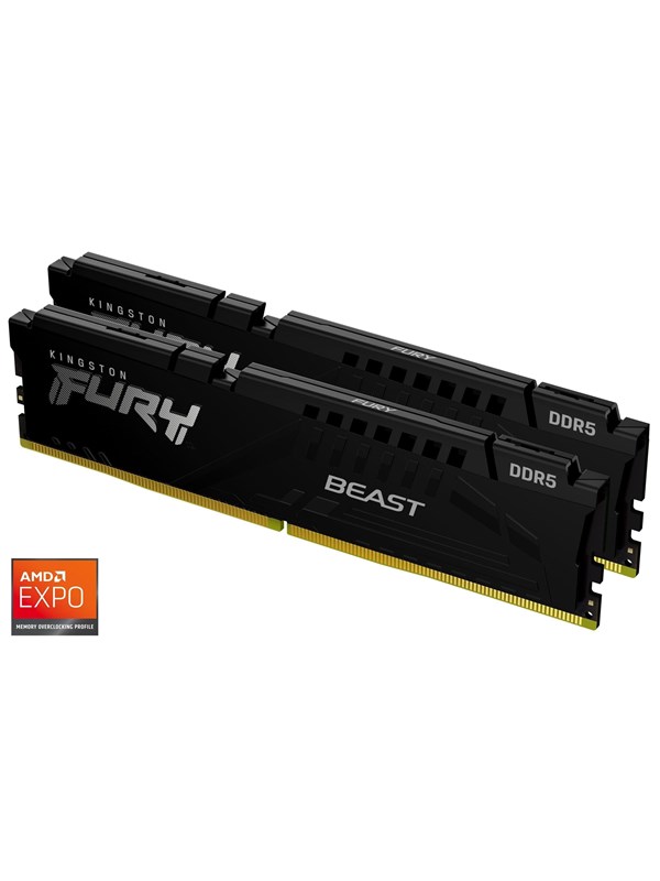 Kingston FURY Beast DDR5-5600 - 16GB - CL36 - Dual Channel (2 pcs) - AMD EXPO & Intel XMP - Svart