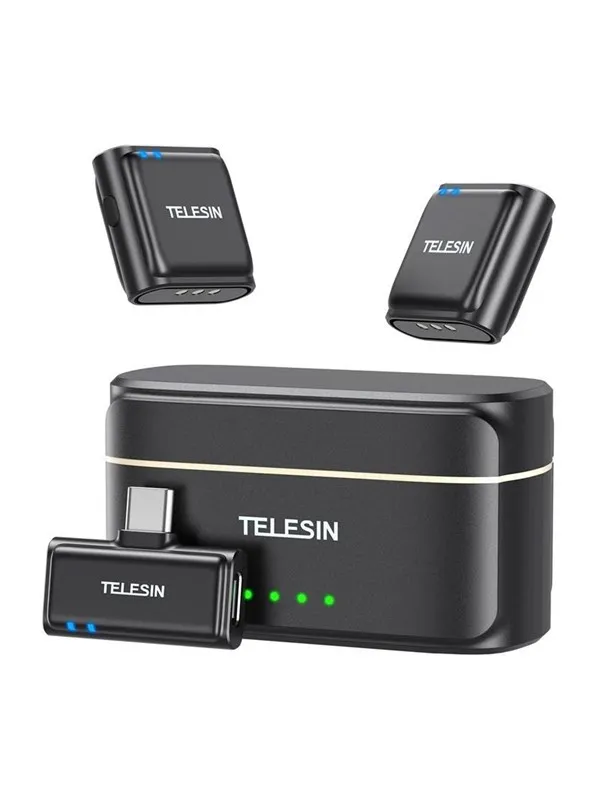 TELESIN wireless tie microphone + powerbank for ph