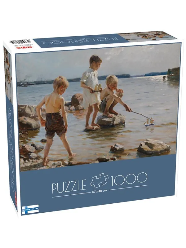 Tactic 1000 pcs: A. Edelfelt: Leikkiviä poikia rannalla