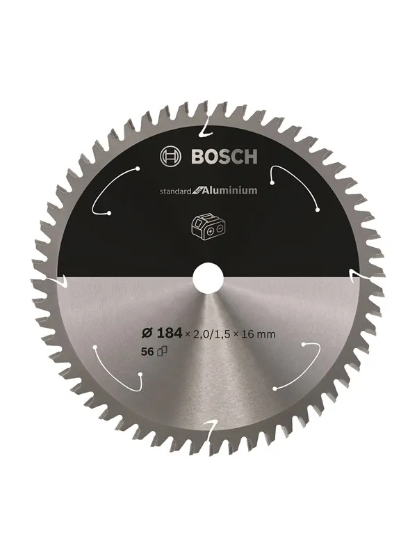 Bosch Standard for Aluminium-sirkelsagblad for batteridrevne sager 184x2/1,5x16 T56