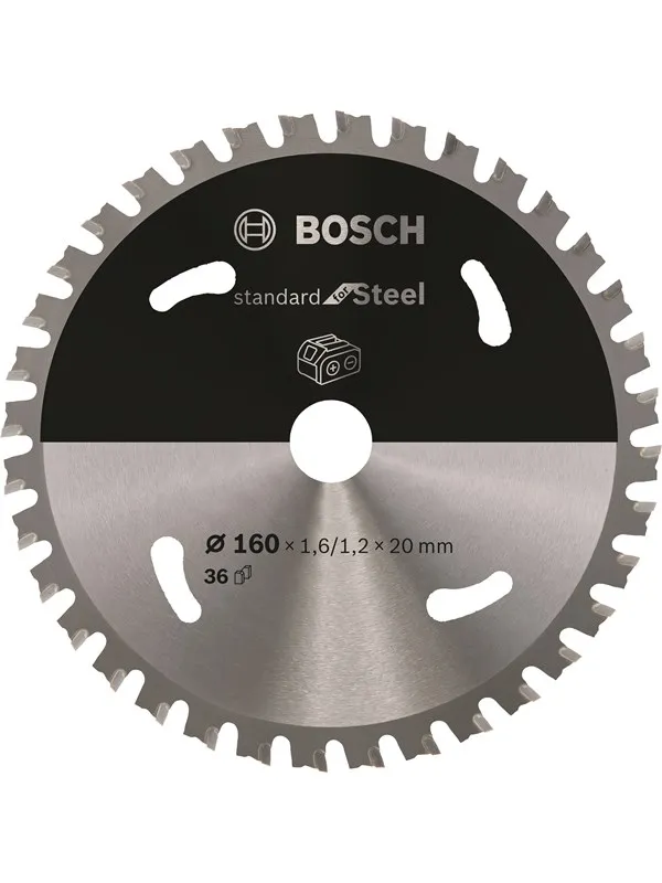 Bosch Standard for Steel-sirkelsagblad for batteridrevne sager 160x1,6/1,2x20 T36