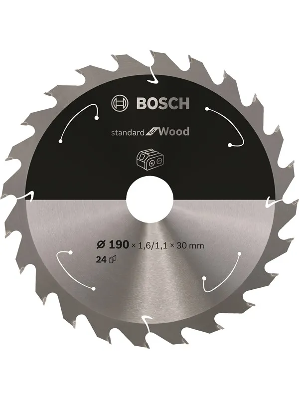 Bosch Standard for Wood-sirkelsagblad for batteridrevne sager 190x1,6/1,1x30 T24