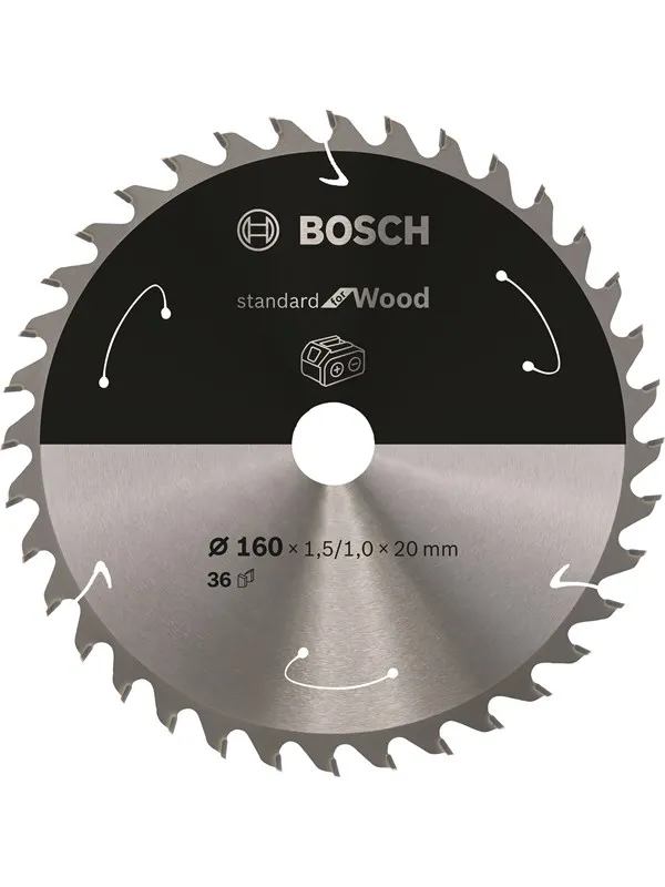 Bosch Standard for Wood-sirkelsagblad for batteridrevne sager 160x1,5/1x20 T36