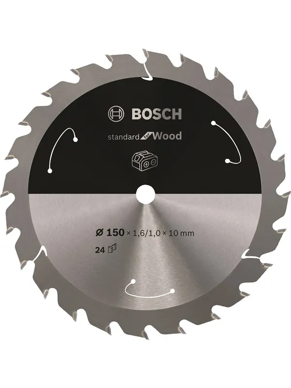 Bosch Standard for Wood-sirkelsagblad for batteridrevne sager 150x1,6/1x10 T24