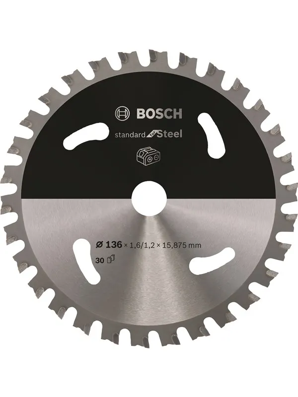 Bosch Standard for Steel-sirkelsagblad for batteridrevne sager 136x1,6/1,2x15,875 T30