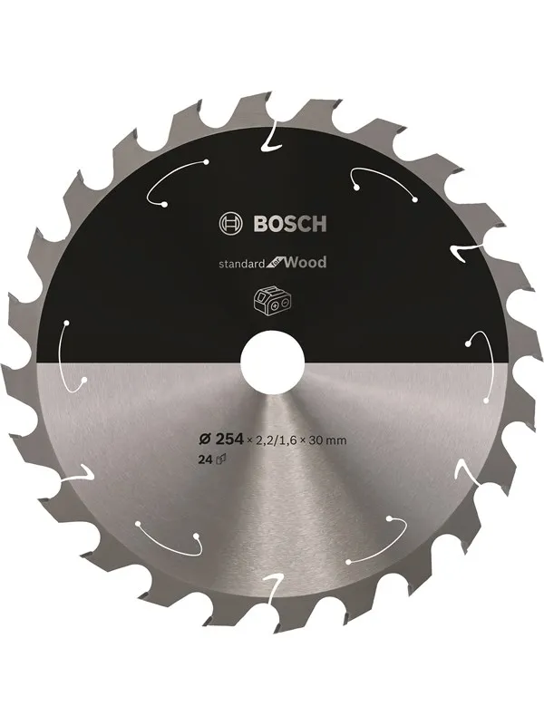 Bosch Standard for Wood-sirkelsagblad for batteridrevne sager 254x2,2/1,6x30 T24