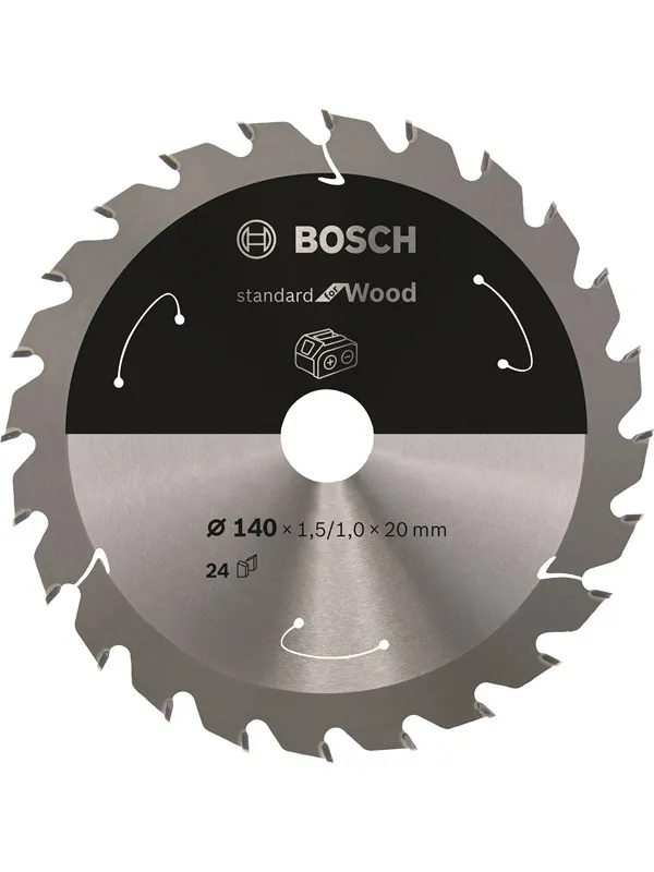 Bosch Standard for Wood-sirkelsagblad for batteridrevne sager 140x1,5/1x20 T24