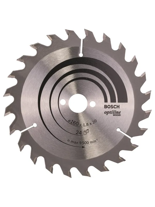 Bosch Sirkelsagblad Optiline Wood 160 x 20/16 x 1,8 mm, 24