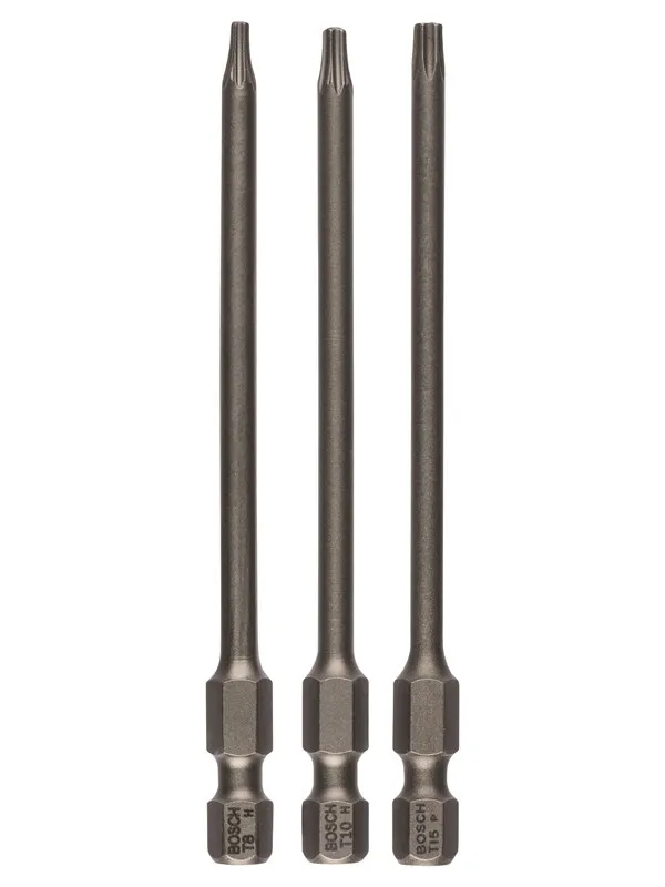 Bosch 3-delers skrutrekkerbits-sett, ekstra hard T8; T10; T15; 89 mm