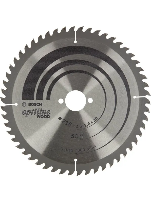 Bosch Optiline Wood-sirkelsagblad 216x2,6/1,6x30 T54 216 x 2.6/1.6 x 30 mm, 54