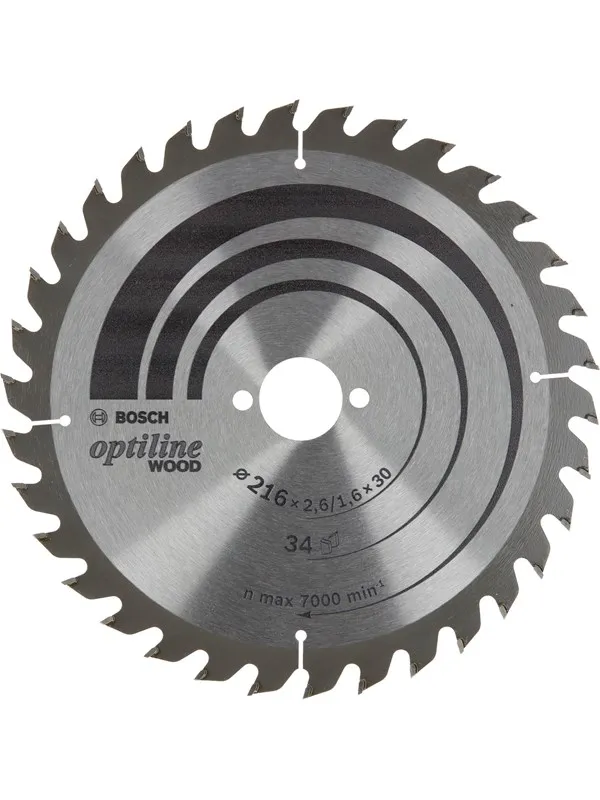 Bosch Optiline Wood-sirkelsagblad 216x2,6/1,6x30 T34 216 x 2.6/1.6 x 30 mm, 34