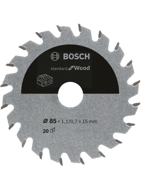 Bosch Standard for Wood-sirkelsagblad for batteridrevne sager 85x1,1/0,7x15 T20
