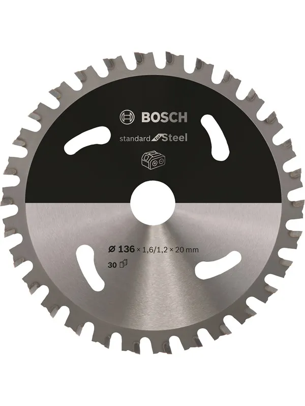 Bosch Standard for Steel-sirkelsagblad for batteridrevne sager 136x1,6/1,2x20 T30