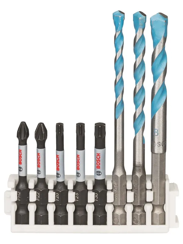 Bosch Hex-9 MultiConstruction 5,6,8 mm; Impact Power skrubit 50 mm PH2, PZ2, T20, T25, T30