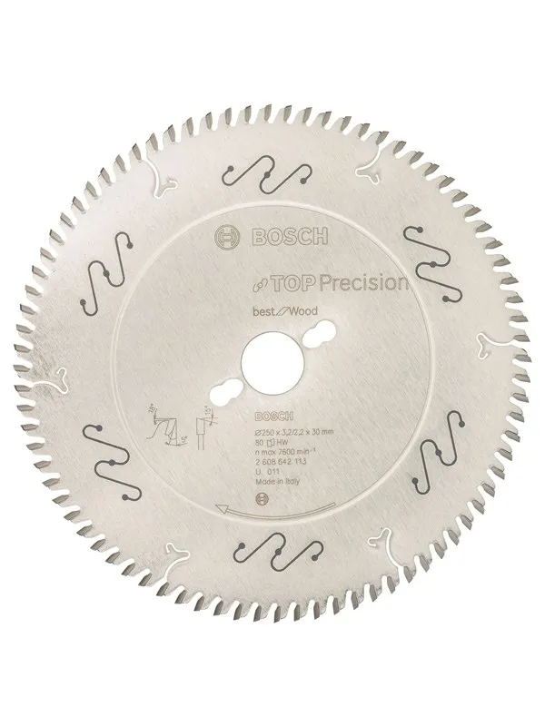 Bosch Sirkelsagblad Top Precision Best for Wood 250 x 30 x 3,2 mm, 80
