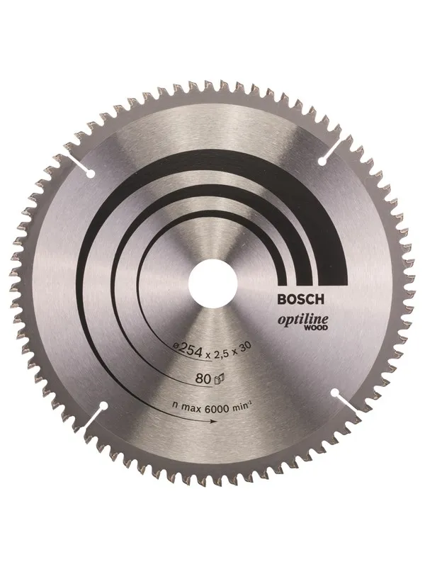 Bosch Sirkelsagblad Optiline Wood 254 x 30 x 2,5 mm, 80